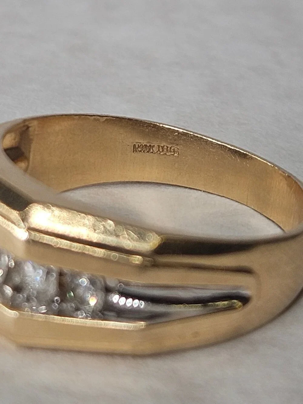 14K Yellow Gold Channel Set Diamond Men's Wide Band Ring 10mm 1.00TCW Size 11